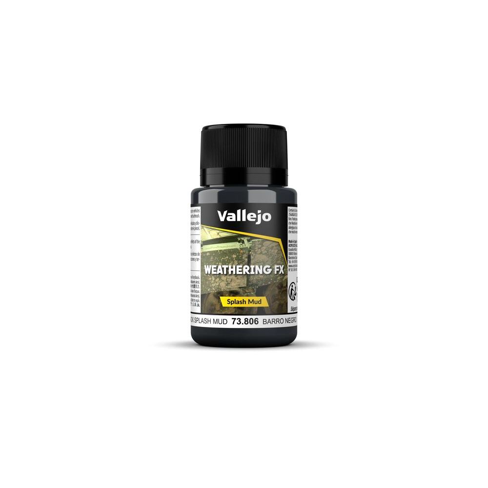 73806 Vallejo Weathering Effects Black Splash Mud 40ml