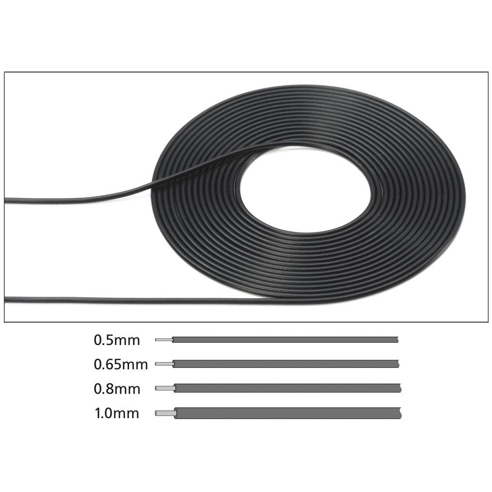 Tamiya 1/35 Cable Outer Diameter Black 0.5 - 1mm
