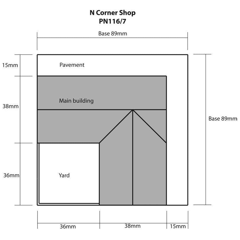 PN116 Metcalfe N Scale Red Brick Corner Shop & Pub Kit