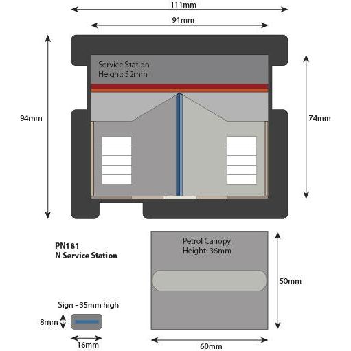 PN181 Metcalfe N Scale Service Station Kit