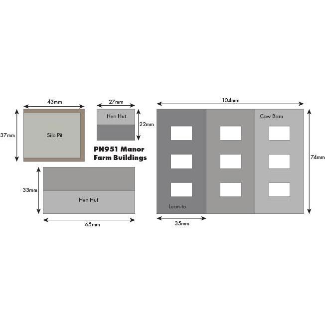 PN951 Metcalfe N Scale Manor Farm Buildings Kit