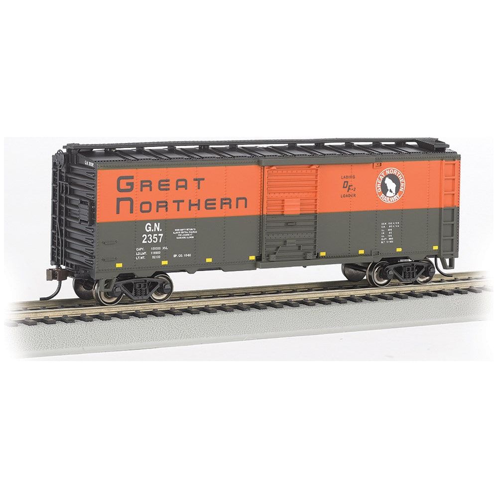 16001 Bachmann USA HO Scale 40' Box Car - Great Northern #2357 (green & orange)