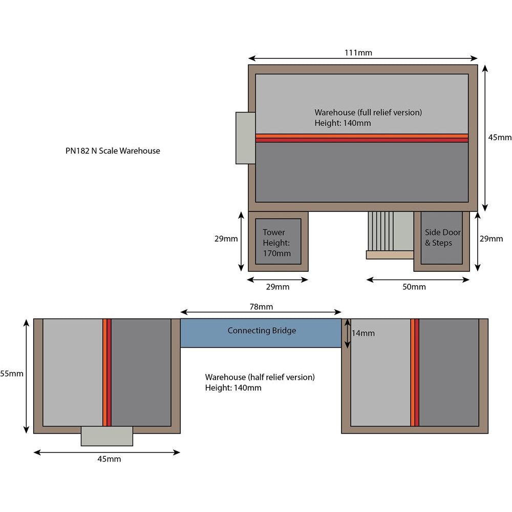 PN182 Metcalfe N Scale Warehouse Kit