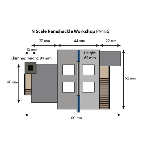 PN186 Metcalfe N Scale Ramshackle Workshop Kit