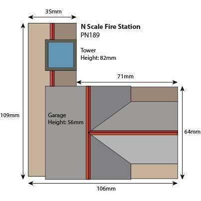 PN189 Metcalfe N Scale Fire Station Kit