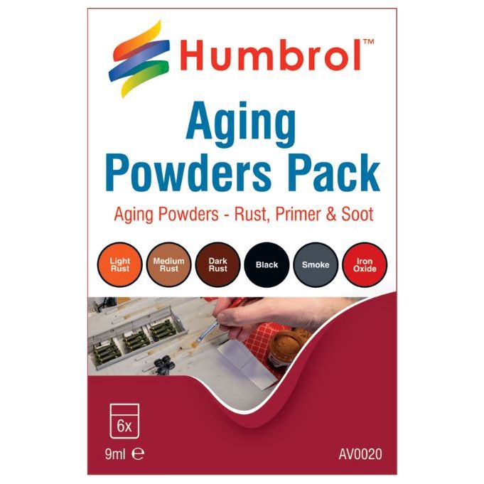AV020 Humbrol Aging Powders Pack 6 x 9ml