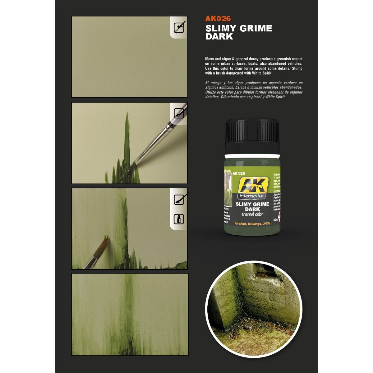 026 AK Interactive - Weathering Products - Slimy Grime Dark 35ml
