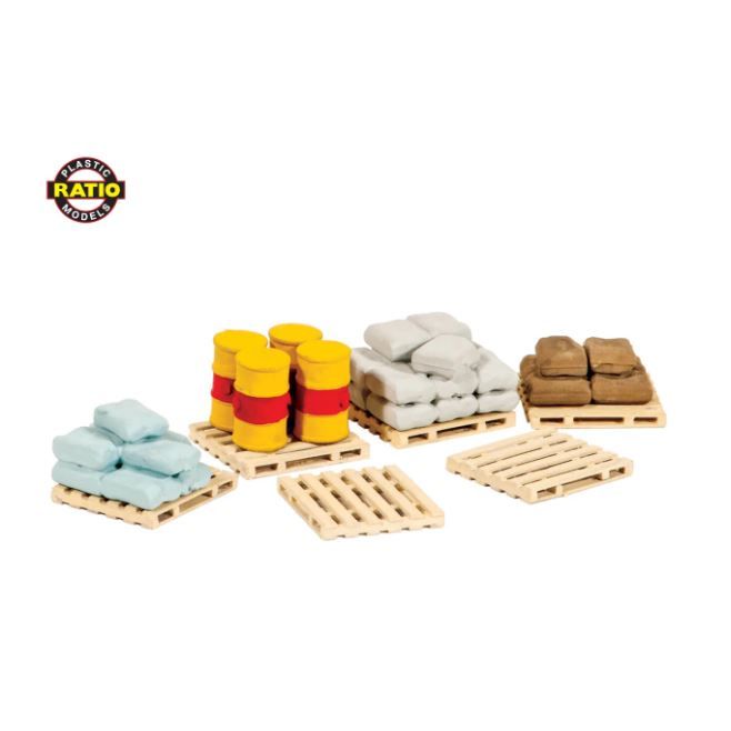 221 Ratio N Scale Pallets Sacks & Barrels - Builder Accessories pack