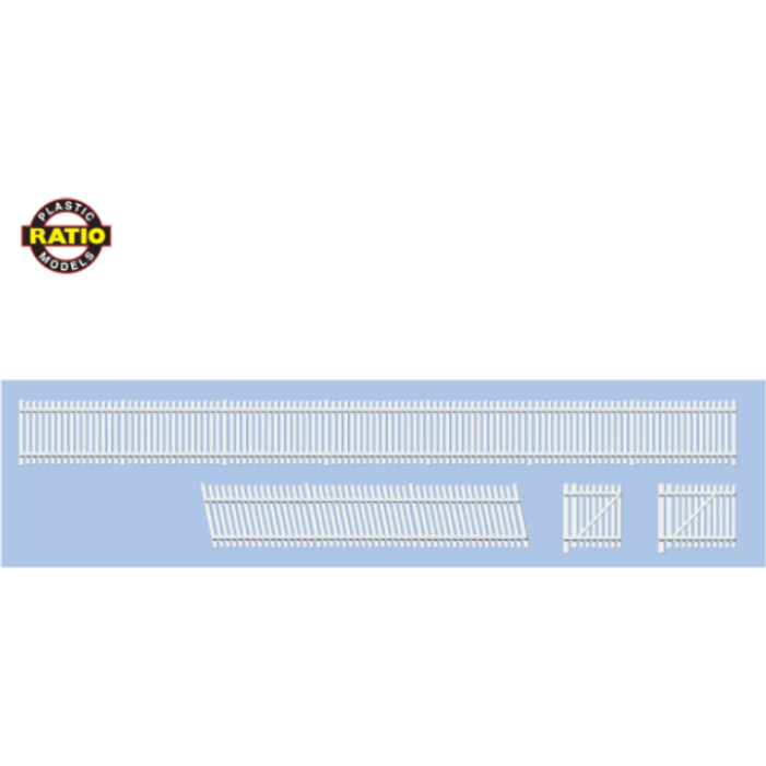 243 Ratio N Scale GWR Station/Trackside Fencing White - Ramp Sections & Gates