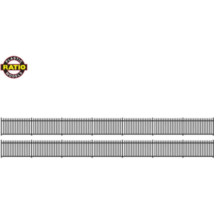 245 Ratio N Scale GWR Spear Fencing Black Straights 484mm