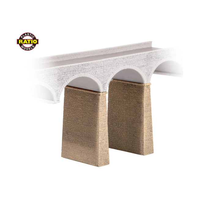 254 Ratio N Scale Two Stone Piers 88mm x 63mm