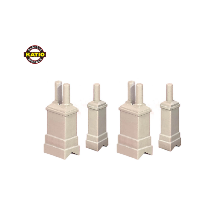 307 Ratio N Scale Chimneys Builder Accessories Pack 4pc