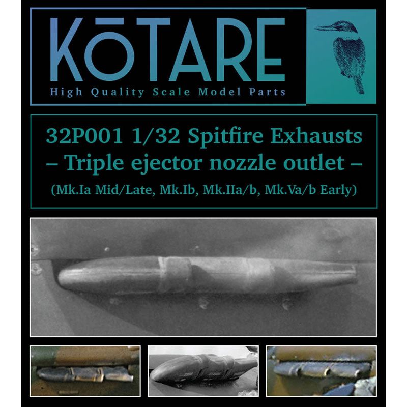 32P001 Kotare 1/32 Spitfire Exhausts