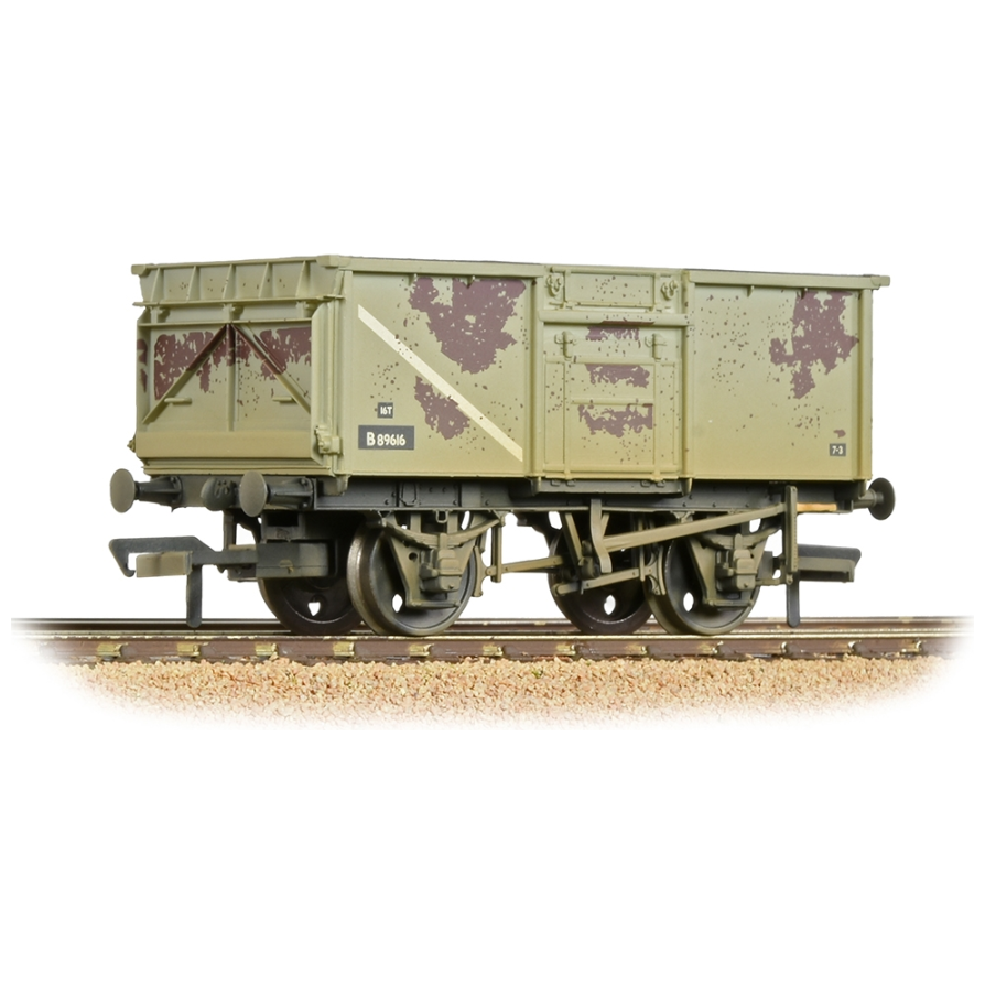 37-225J Branchline OO Scale BR 16T Steel Mineral Wagon with Top Flap Doors - BR Grey (Early)