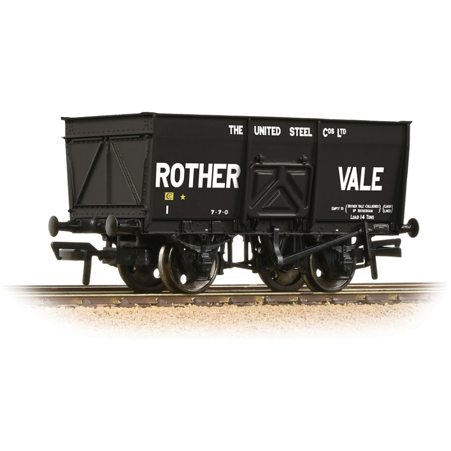 37-428 Branchline OO Scale 16T Steel Slope-Sided Mineral Wagon 'Rother Vale' - Black