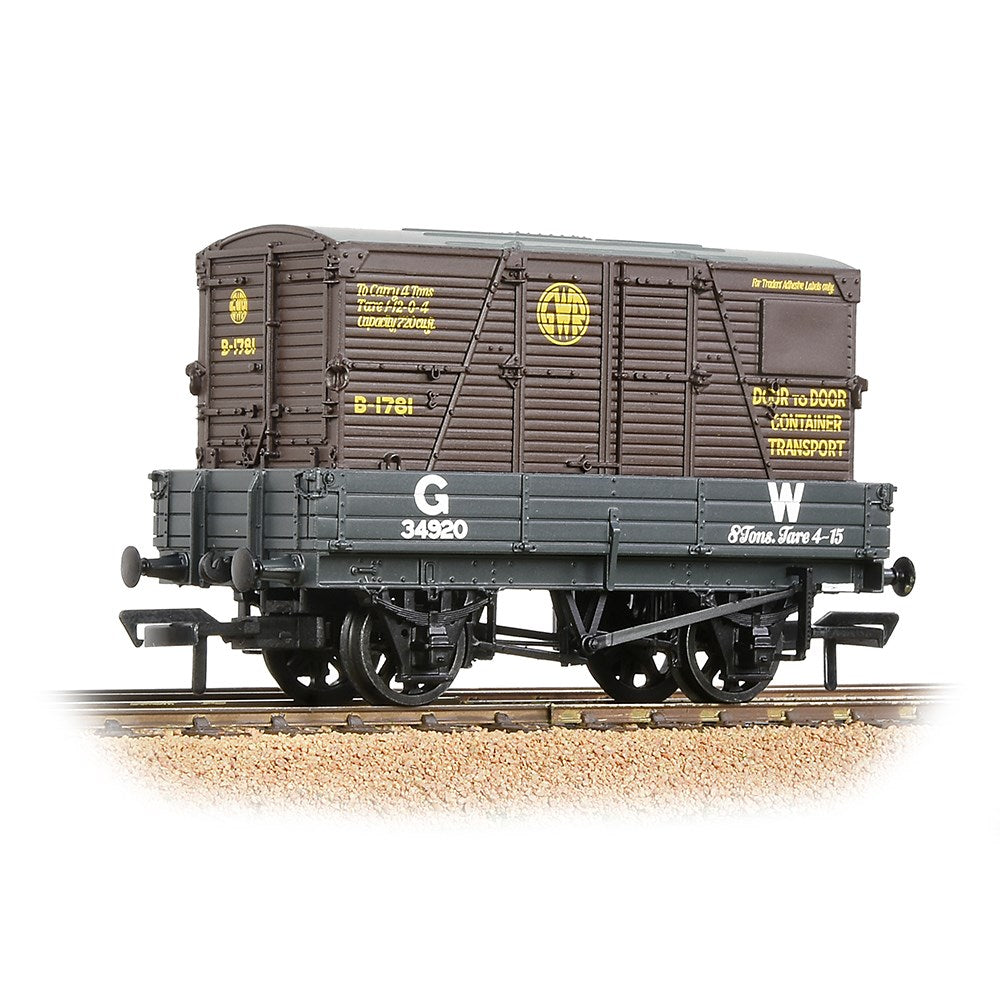 37-936 Branchline OO Scale 3 Plank Wagon GWR Grey With 'GWR' Brown BD Container