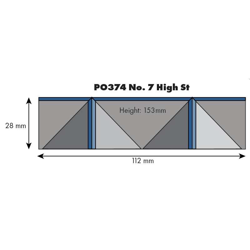 PO374 Metcalfe OO Scale NO. 7 High Street Low Relief Shop Front