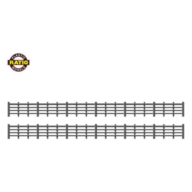 425 Ratio OO Scale Wooden Lineside Fencing Black