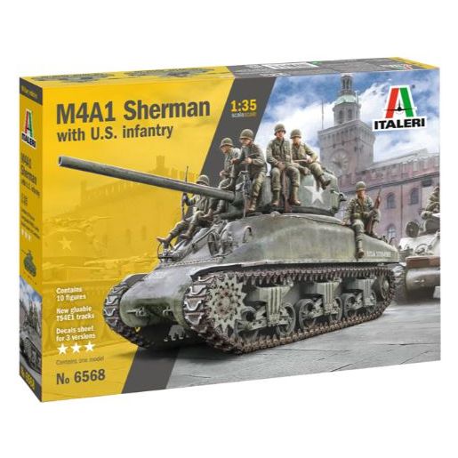 6568 Italeri 1/35 M4A1 Sherman with US Infantry