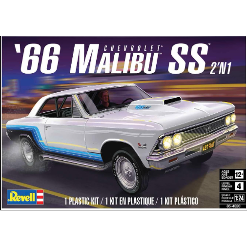 85-4520 Revell 1/24 1966 Chevrolet Malibu SS 2 'n 1