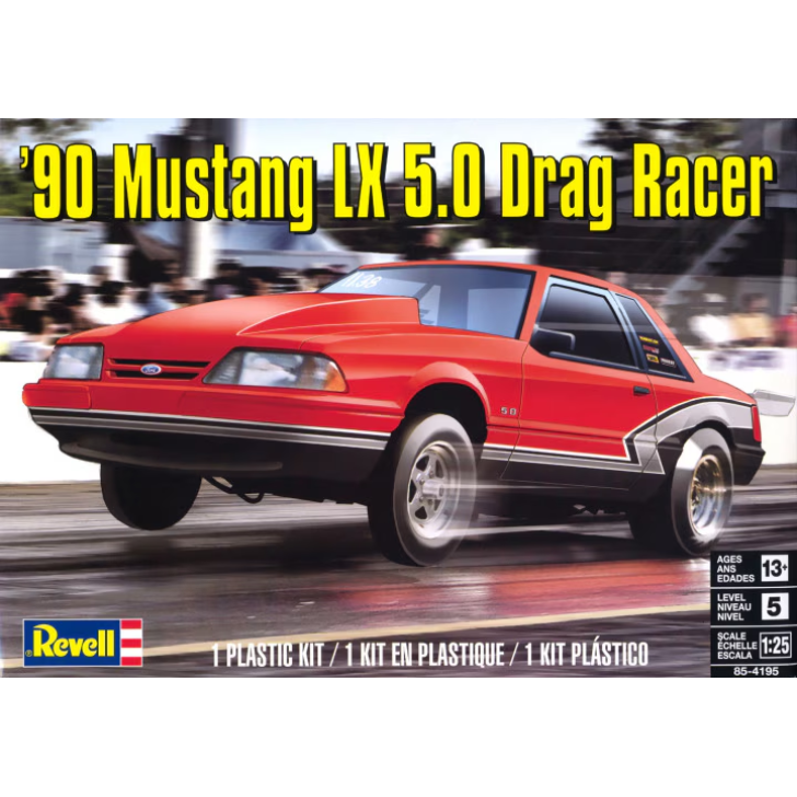 85-4195 Revell 1/25 '90 Mustang LX 5.0 Drag Racer Motor Sports