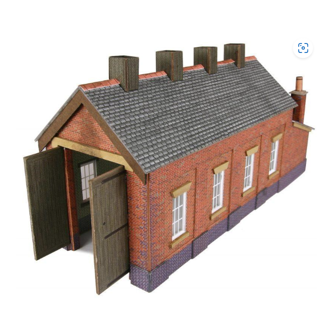 PN931 Metcalfe N Scale Red Brick Single Track Engine Shed Kit