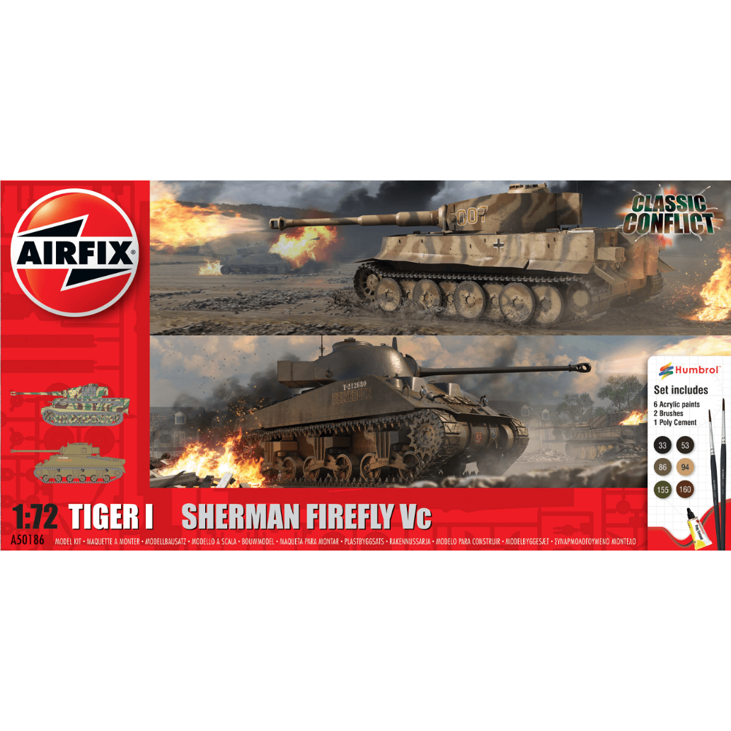 A50186 Airfix 1/72 Classic Conflict Tiger 1 vs Sherman Firefly Tanks