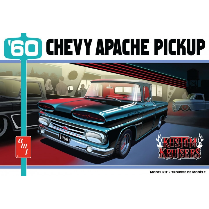 1444 AMT 1/25 1960 Chevy Apache Pickup Street Machine