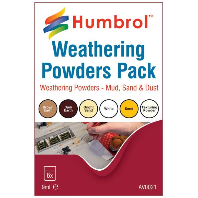AV0021 Humbrol Weathering Powders Pack 6 x 9ml