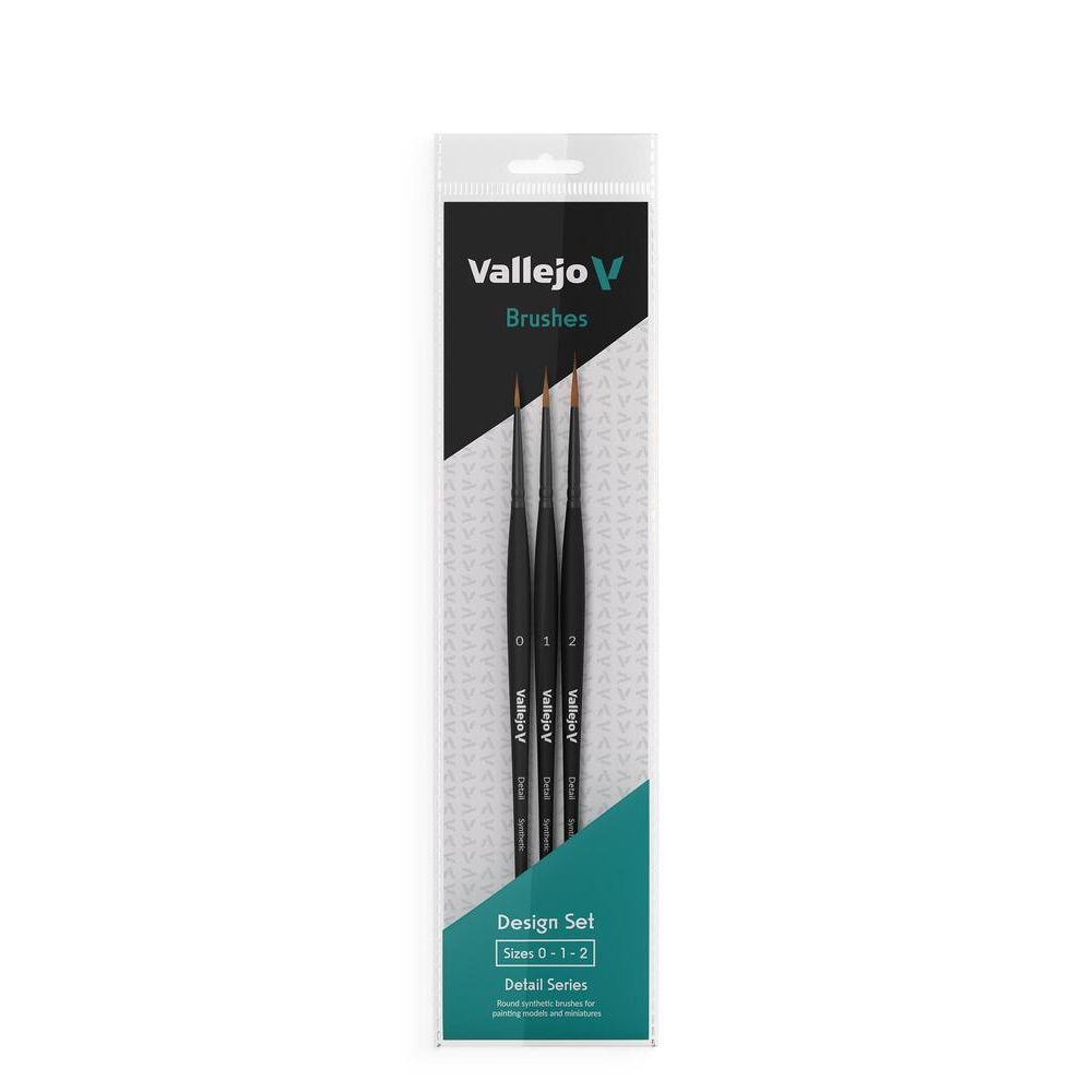 B02991 Vallejo - Brush Set - Detail - Design Set - Synthetic fibers (Sizes 0, 1, 2)