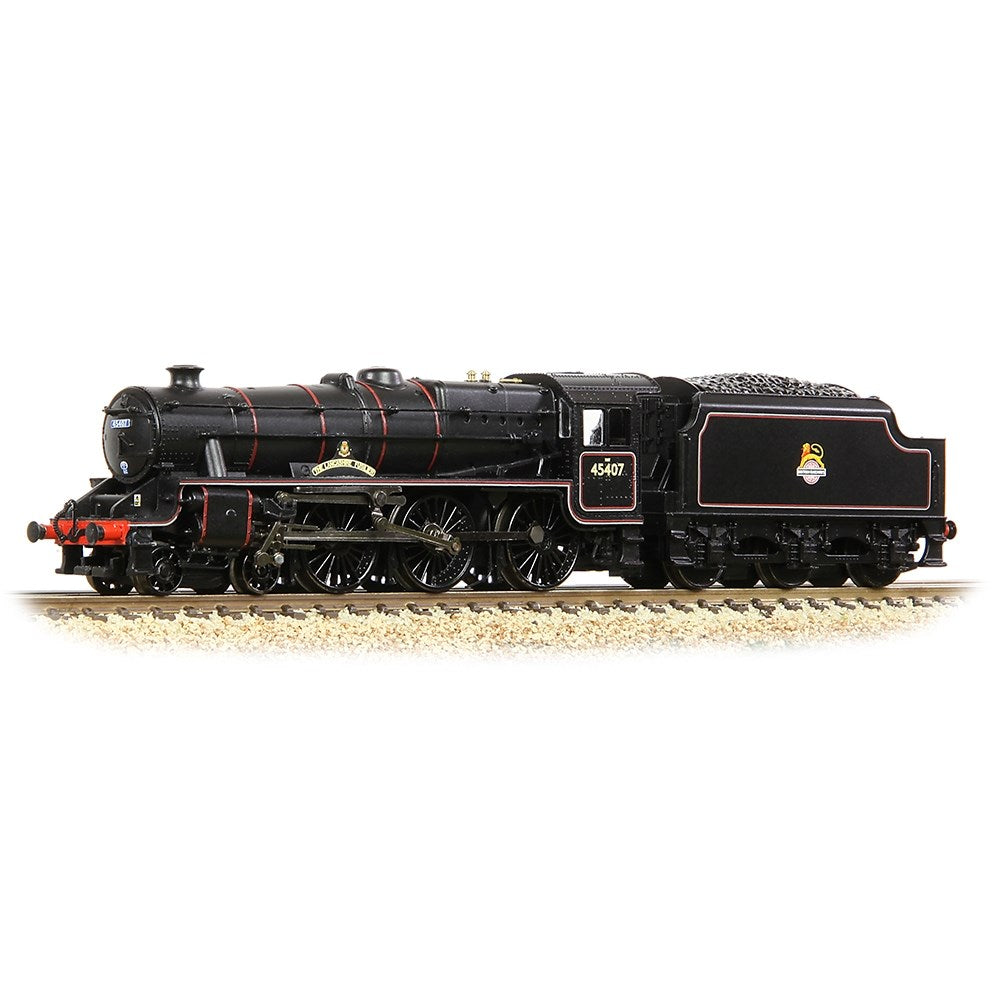 372-136A Graham Farish N Scale LMS 5MT 'Black 5' 45407 'The Lancashire Fusilier' in BR Lined Black (E/E)