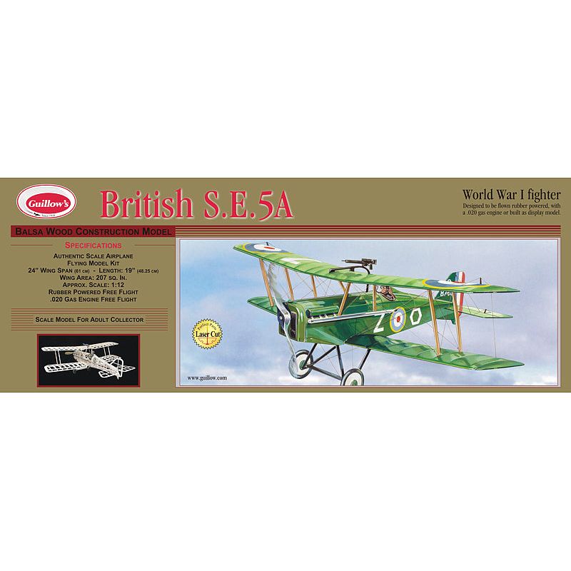 0202 Guillows 1/14 Royal Aircraft Factory SE5A Balsa
