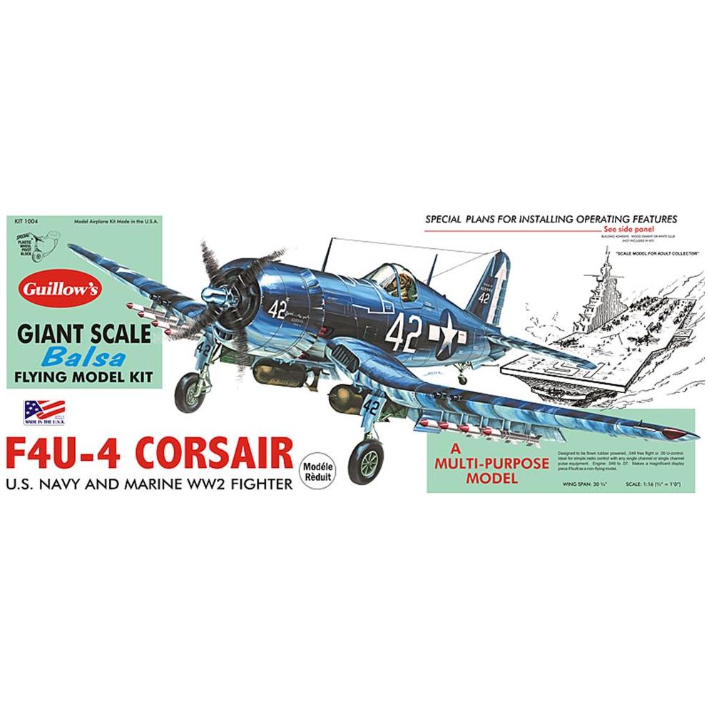 1004 Guillows 1/16 Vought F-4U-4 Corsair (Balsa)