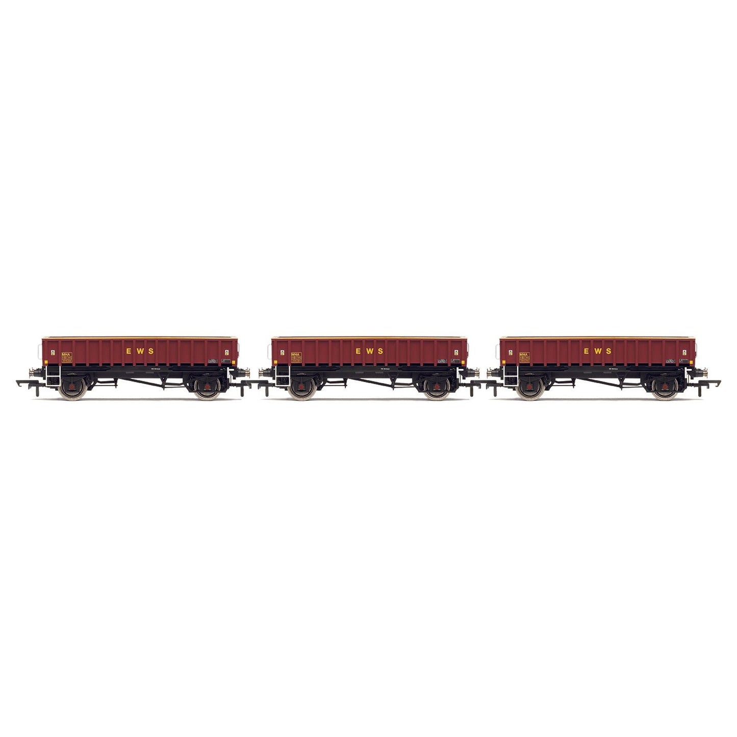 R60161 Hornby OO Scale MHA Ballast Wagon, Three Pack, EWS - Era 9
