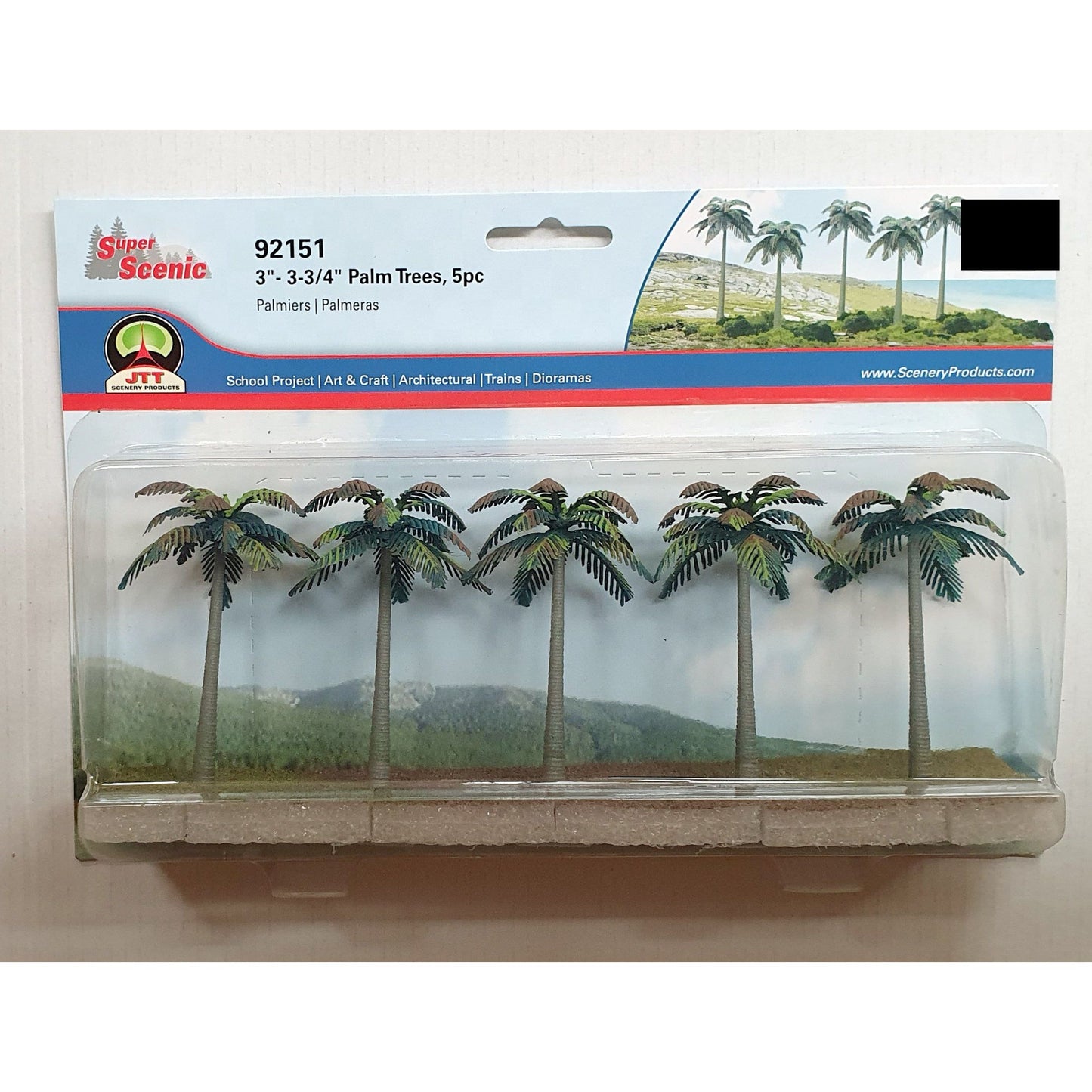 92151 JTT Scenery Palm Trees 3" - 3 3/4" (5 Pieces)