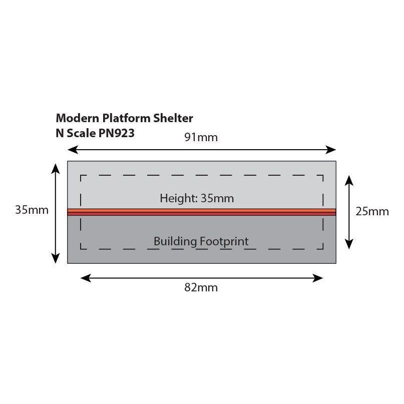 PN923 Metcalfe N Scale A Modern Platform Shelter Kit