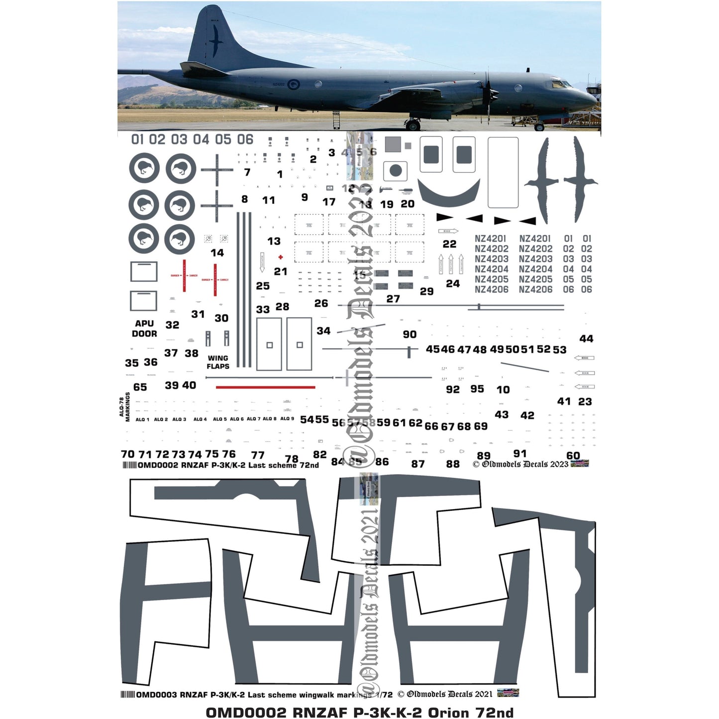 OMD0002 - OMD0003 RNZAF P-3K/K-2 1/72 Decals