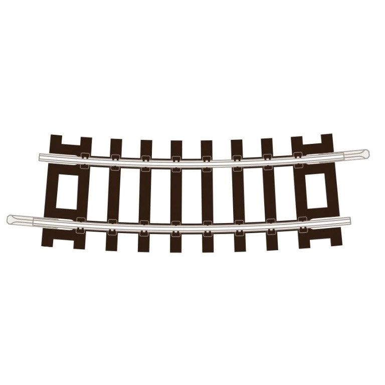 ST-1250 Peco TT:120 Setrack Half Curve, 2nd Radius Pack (Code55) Pack of 4