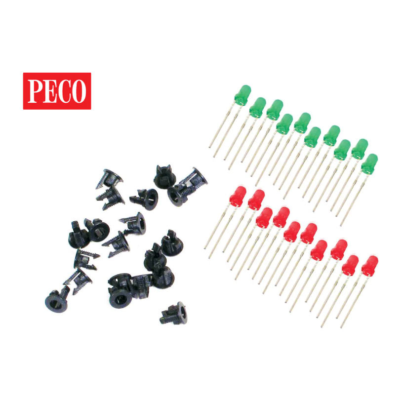 PL-30 Peco LED'S (10 Green, 10 Red, & 20 Panel Clips)