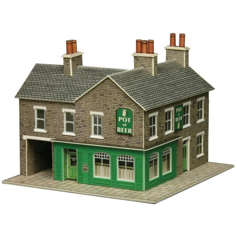 PN117 Metcalfe N Scale Stone Corner Shop & Pub Kit