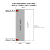 PO302 Metcalfe OO Scale Low Relief Terraced House Fronts Kit in Brick (replaces PO274)