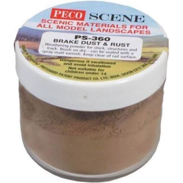 PS-360 Peco Brake Dust & Rust Weathering Powder (75mm Tub)