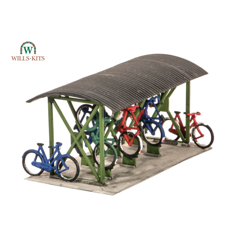 SS23 Wills OO Scale Scenic Series Kit Bicycle Shed & Bicycles