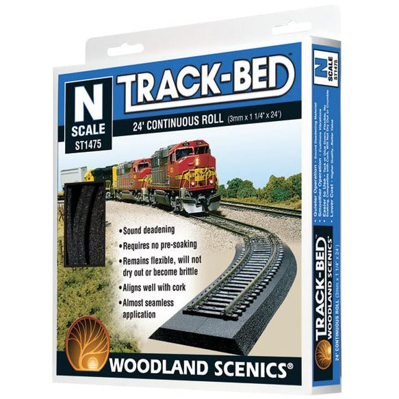 ST1475 Woodland Scenics N Track-Bed 24' Continuous Roll .3 cm X 3.2 cm X 732 cm