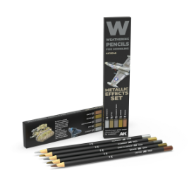 10046 AK Interactive - Weathering Pencils Sets - Watercolor Pencil Set Metallics
