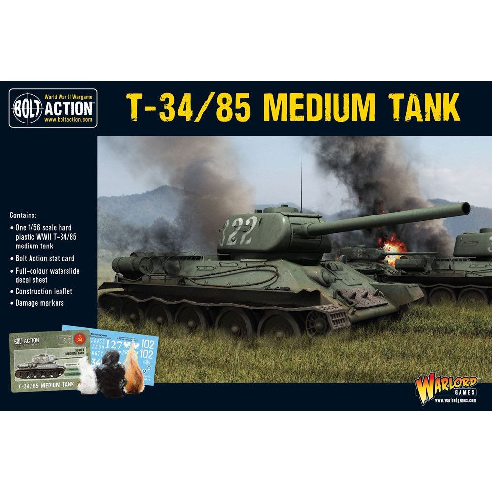 402014004 Bolt Action 1/56 T34/85 Soviet Medium Tank (Plastic)