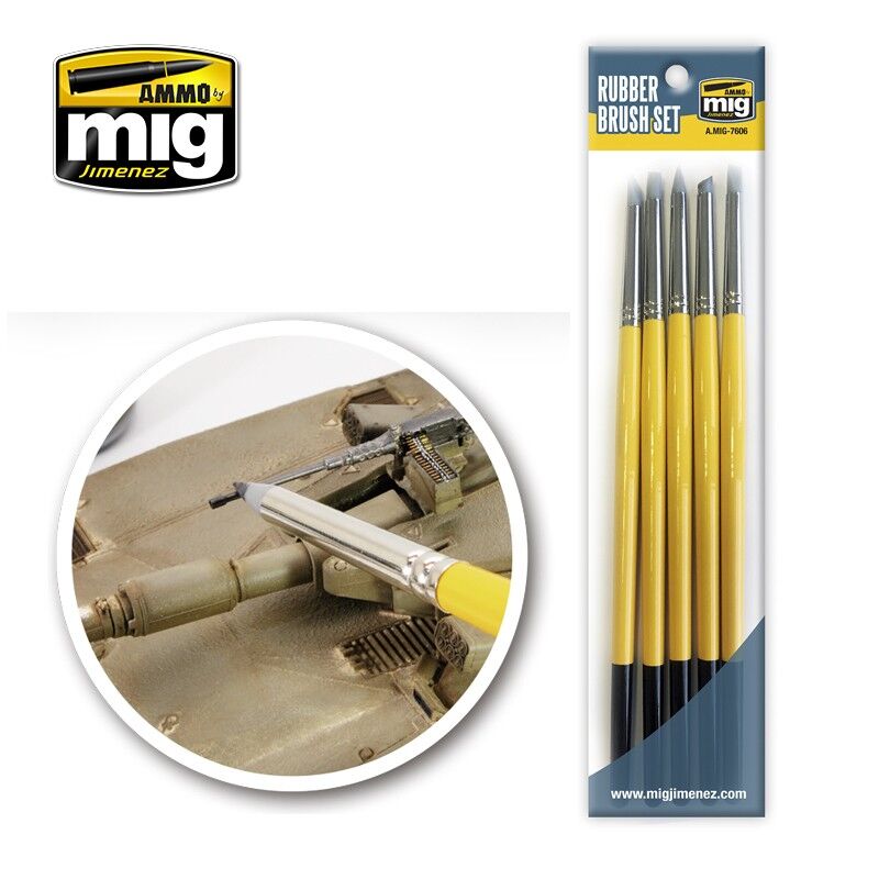 7606 Ammo by MIG - Brushes - Rubber Brush Set