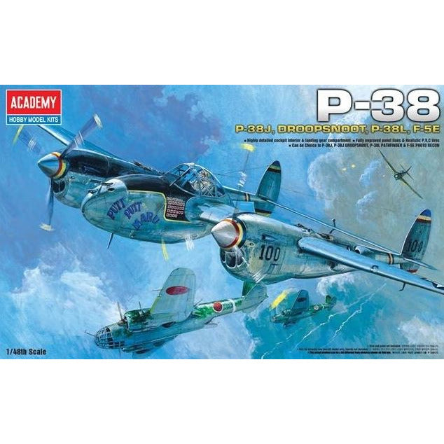 12282 Academy 1/48 P-38 Combination Version