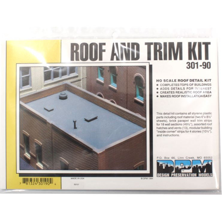DPM301-90 Ho Scale Roof And Trim Kit