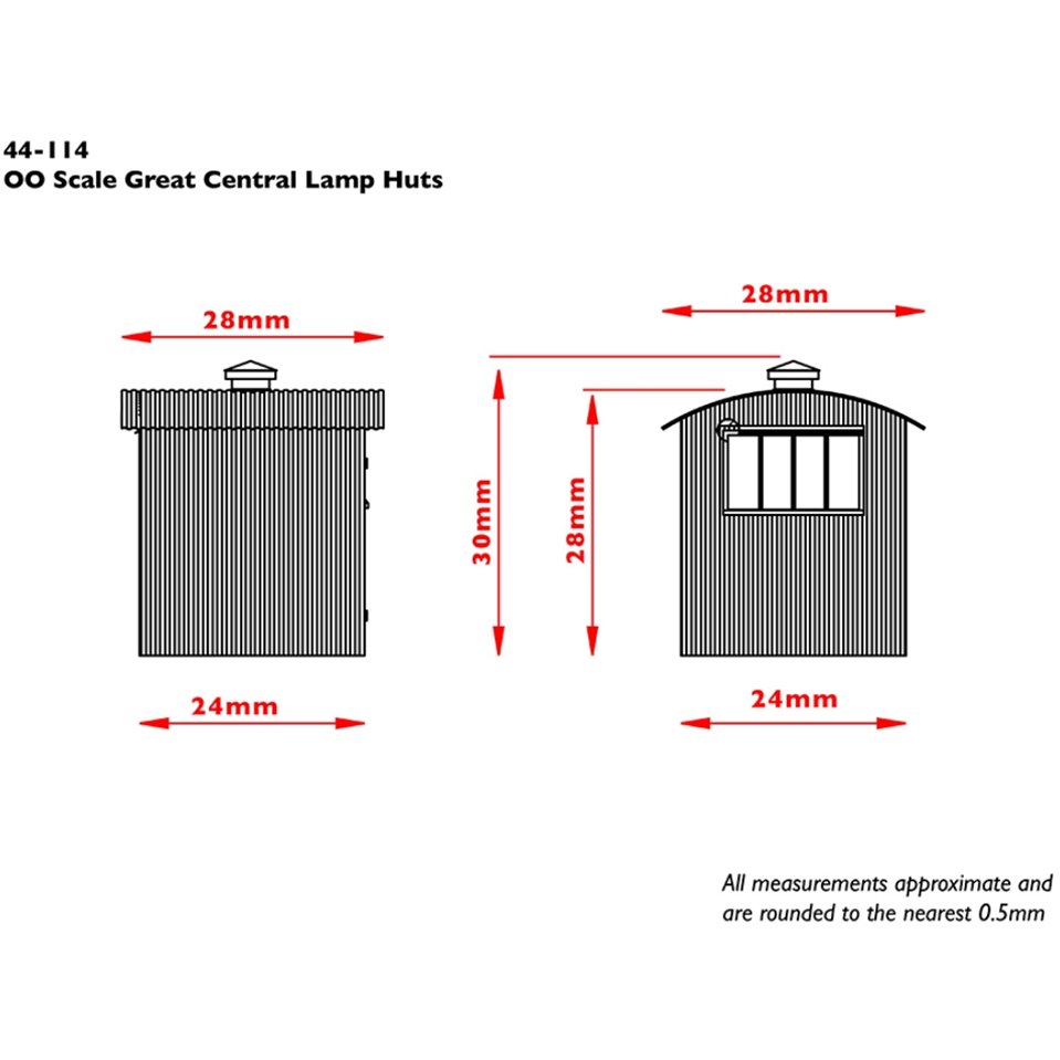 44-114 Branchline OO Scale Great Central Lamp Huts (Pack of 2)